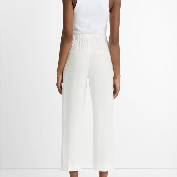 Vince White Cropped Ankle Pants Relaxed Fit - Picture 3 of 5